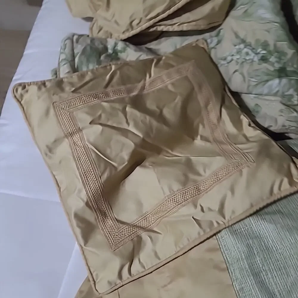VTG Ralph Lauren KING 8pc Set Grand Isle Green Beige Gold Botanical Toile